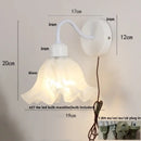 GobekUsa Glass Iron LED Wall Sconce Pull Chain Switch White Stair Light