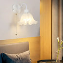 GobekUsa Glass Iron LED Wall Sconce Pull Chain Switch White Stair Light