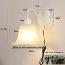 GobekUsa Glass Iron LED Wall Sconce Pull Chain Switch White Stair Light