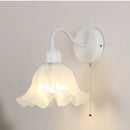 GobekUsa Glass Iron LED Wall Sconce Pull Chain Switch White Stair Light