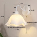 GobekUsa Glass Iron LED Wall Sconce Pull Chain Switch White Stair Light
