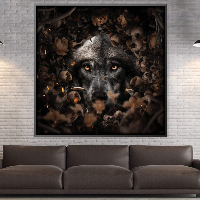 Floral Wolf Canvas