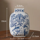 GobekUsa Blue & White Porcelain Vase Pot for Stylish Room Aesthetic Decor & Flowers