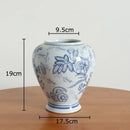 GobekUsa Blue & White Porcelain Vase Pot for Stylish Room Aesthetic Decor & Flowers