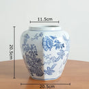 GobekUsa Blue & White Porcelain Vase Pot for Stylish Room Aesthetic Decor & Flowers