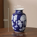 GobekUsa Blue & White Porcelain Vase Pot for Stylish Room Aesthetic Decor & Flowers