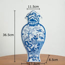 GobekUsa Blue & White Porcelain Vase Pot for Stylish Room Aesthetic Decor & Flowers