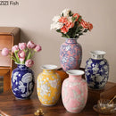 GobekUsa Blue & White Porcelain Vase Pot for Stylish Room Aesthetic Decor & Flowers