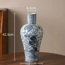 GobekUsa Blue & White Porcelain Vase Pot for Stylish Room Aesthetic Decor & Flowers