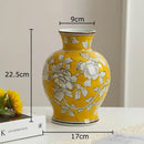 GobekUsa Blue & White Porcelain Vase Pot for Stylish Room Aesthetic Decor & Flowers