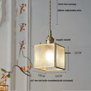 GobekUsa Glass Brass Pendant Lamp, Adjustable Loft LED Light for Kitchen Bar Balcony