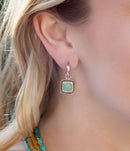 Flourish Blue Turquoise Golden Drop Earrings