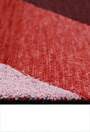 Flow Modern Abstract Red And Maroon Hand Tufted 5x8 Wool Rug