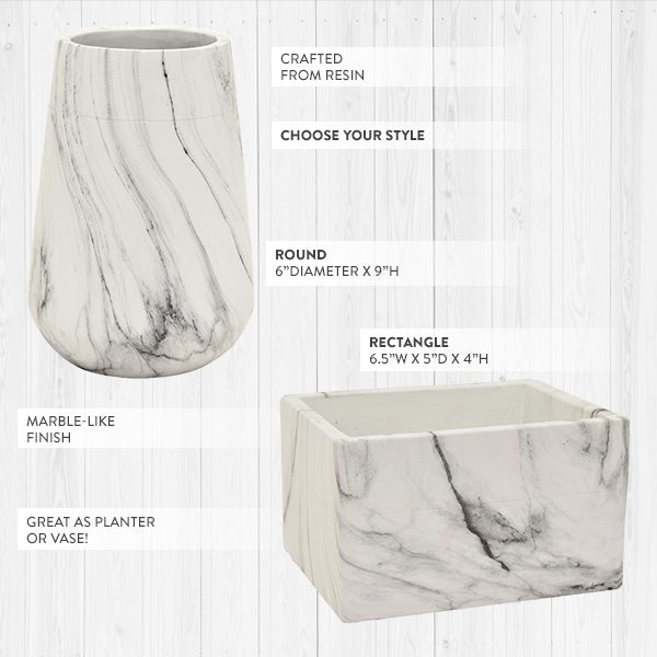 Marble-Like Flower Vases, Pick Your Style