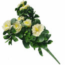 White Rose Bunch Artificial Hanging Plant 18in – UV Resistant