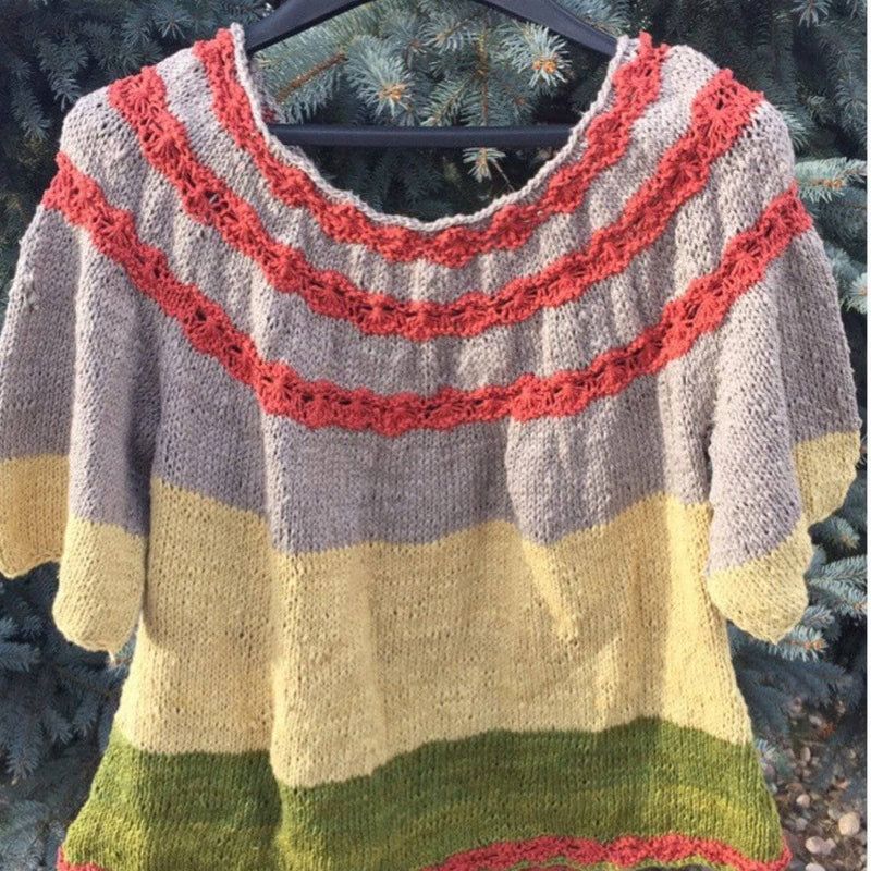 Flowers-in-a-Row Sweater Knitting Pattern