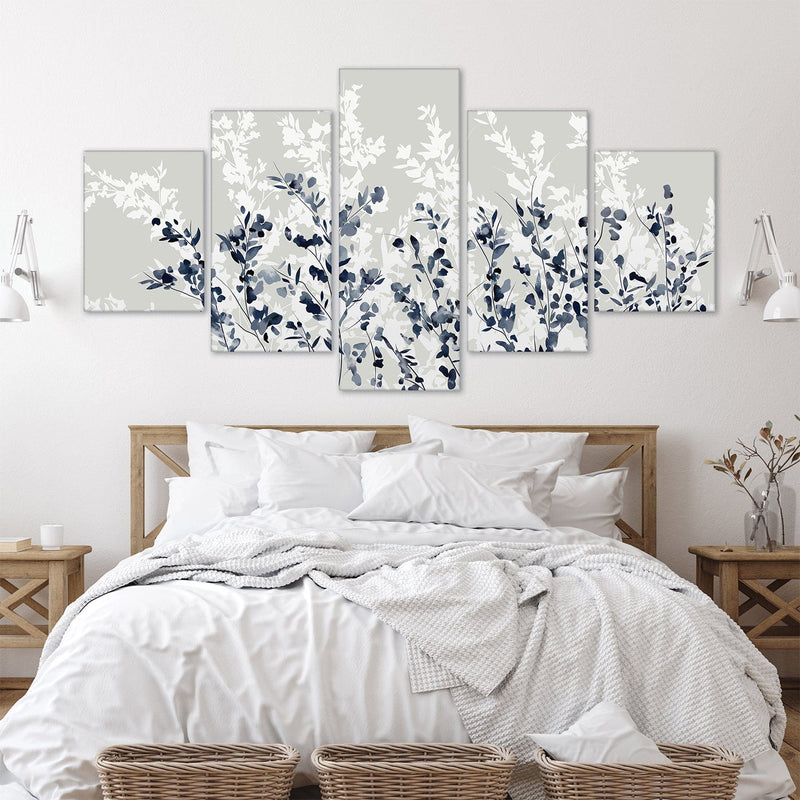 Flowers In The Wind Canvas - 5 Panel