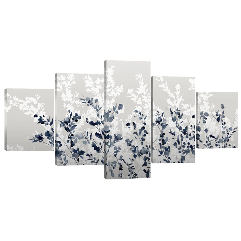 Flowers In The Wind Canvas - 5 Panel