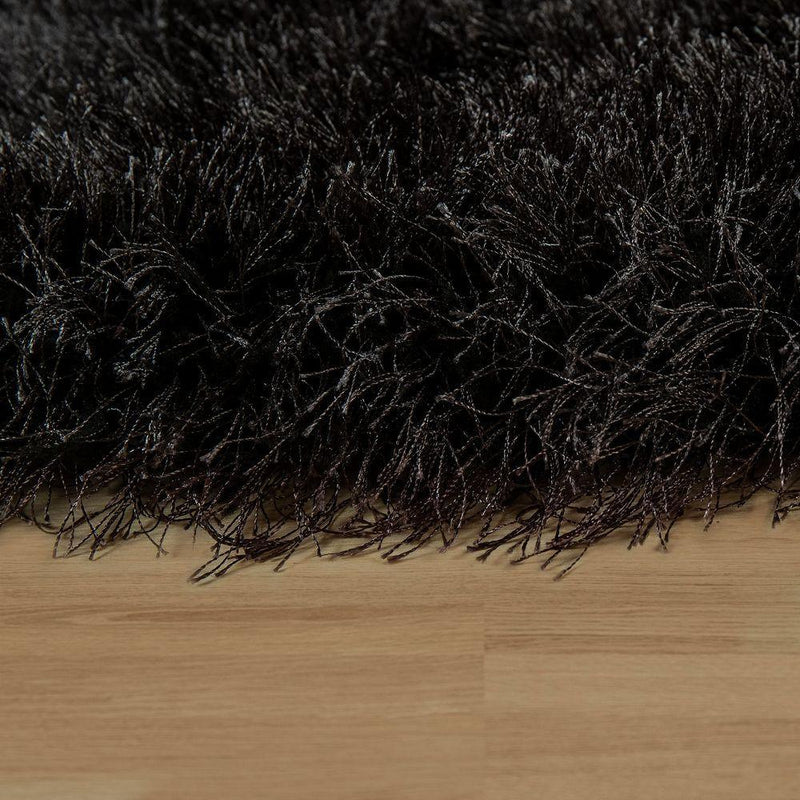 Fluffy Rug Shaggy For Living Room Soft & Shimmering - Black