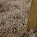 Fluffy Rug Shaggy For Living Room in Brown Soft & Shimmering