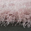 Fluffy Rug Shaggy For Living Room in Pastel Pink Soft & Shimmering