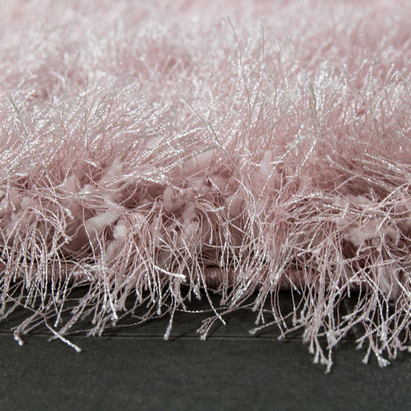 Fluffy Rug Shaggy For Living Room in Pastel Pink Soft & Shimmering