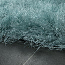 Fluffy Rug Shaggy For Living Room in Turquois Soft & Shimmering