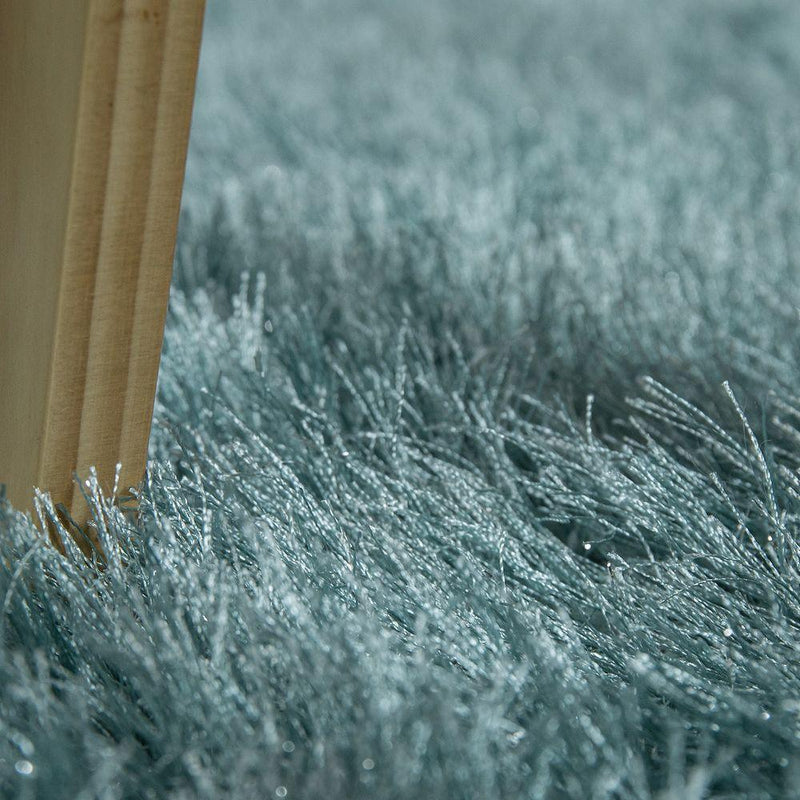 Fluffy Rug Shaggy For Living Room in Turquois Soft & Shimmering