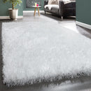 Fluffy White Rug Shaggy For Living Room Soft & Shimmering