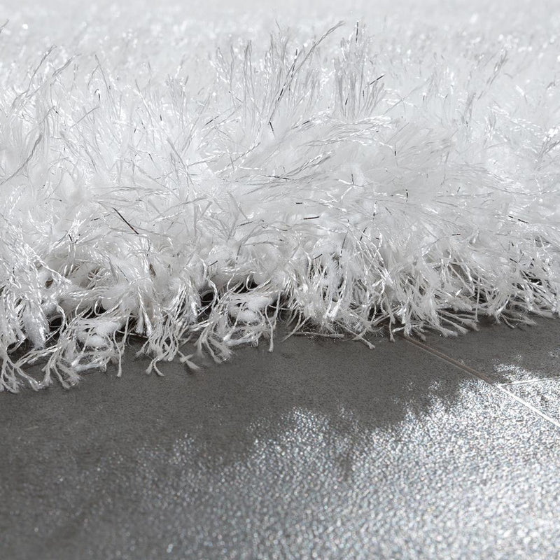 Fluffy White Rug Shaggy For Living Room Soft & Shimmering