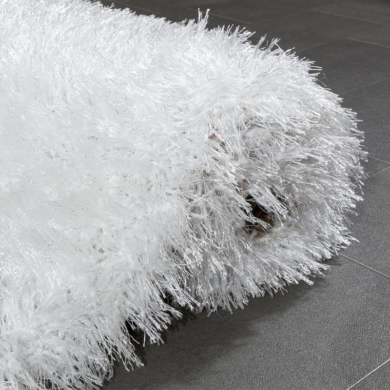 Fluffy White Rug Shaggy For Living Room Soft & Shimmering