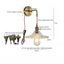 GobekUsa Brass Glass LED Wall Sconce Light for Living Room, Bedroom, Bathroom