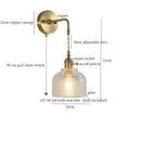 GobekUsa Brass Glass LED Wall Sconce Light for Living Room, Bedroom, Bathroom