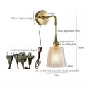 GobekUsa Brass Glass LED Wall Sconce Light for Living Room, Bedroom, Bathroom