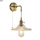 GobekUsa Brass Glass LED Wall Sconce Light for Living Room, Bedroom, Bathroom