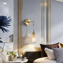 GobekUsa Brass Glass LED Wall Sconce Light for Living Room, Bedroom, Bathroom