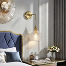 GobekUsa Brass Glass LED Wall Sconce Light for Living Room, Bedroom, Bathroom