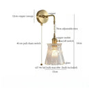 GobekUsa Brass Glass LED Wall Sconce Light for Living Room, Bedroom, Bathroom