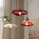 GobekUsa Clear Glass Nordic LED Pendant Light Fixture with Brass Knob Switch