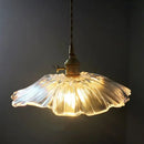 GobekUsa Clear Glass Nordic LED Pendant Light Fixture with Brass Knob Switch