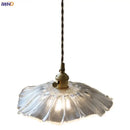 GobekUsa Clear Glass Nordic LED Pendant Light Fixture with Brass Knob Switch
