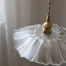 GobekUsa Clear Glass Nordic LED Pendant Light Fixture with Brass Knob Switch