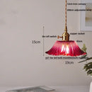 GobekUsa Clear Glass Nordic LED Pendant Light Fixture with Brass Knob Switch