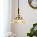GobekUsa Glass LED Pendant Lamp Petal Lampshade for Bedroom Living Dining Room