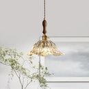 GobekUsa Glass LED Pendant Lamp Petal Lampshade for Bedroom Living Dining Room