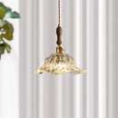 GobekUsa Glass LED Pendant Lamp Petal Lampshade for Bedroom Living Dining Room