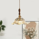 GobekUsa Glass LED Pendant Lamp Petal Lampshade for Bedroom Living Dining Room