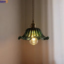 GobekUsa Green Stripe Glass Pendant Lamp Fixture for Home Decor & Kitchen Lighting