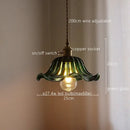 GobekUsa Green Stripe Glass Pendant Lamp Fixture for Home Decor & Kitchen Lighting