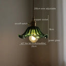 GobekUsa Green Stripe Glass Pendant Lamp Fixture for Home Decor & Kitchen Lighting